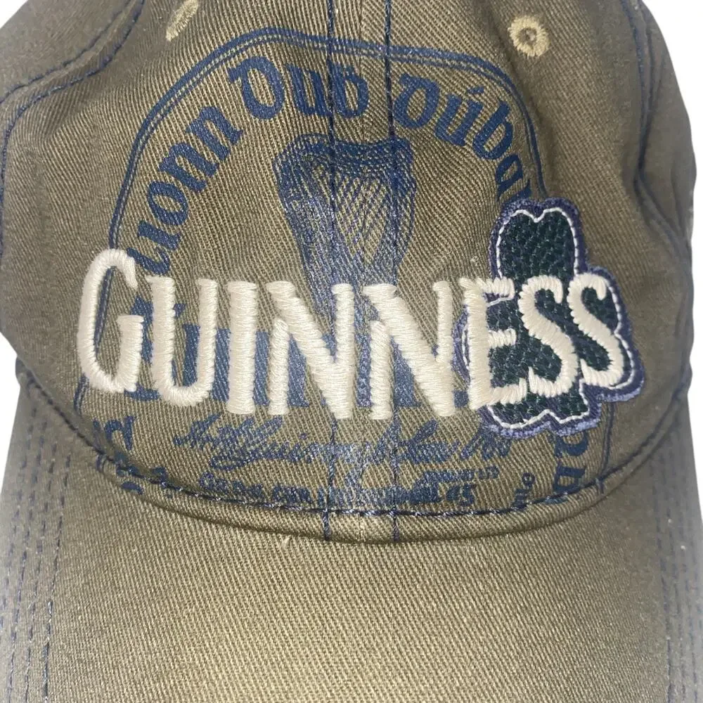Dublin Guinness Snapback Hat Green Adjustable Embroidered Distressed